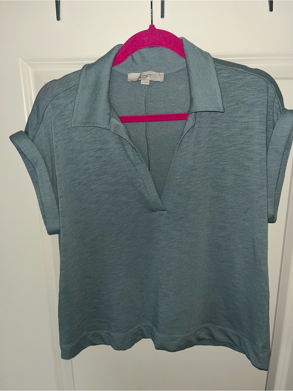 LOFT Collared Split Neck Top - Picture 3 of 5
